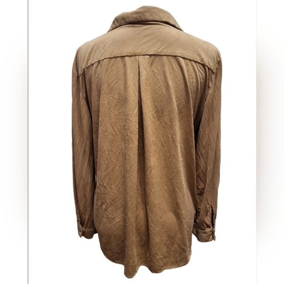 Kay Celine Tan Lace-Up Blouse - Picture 4 of 7